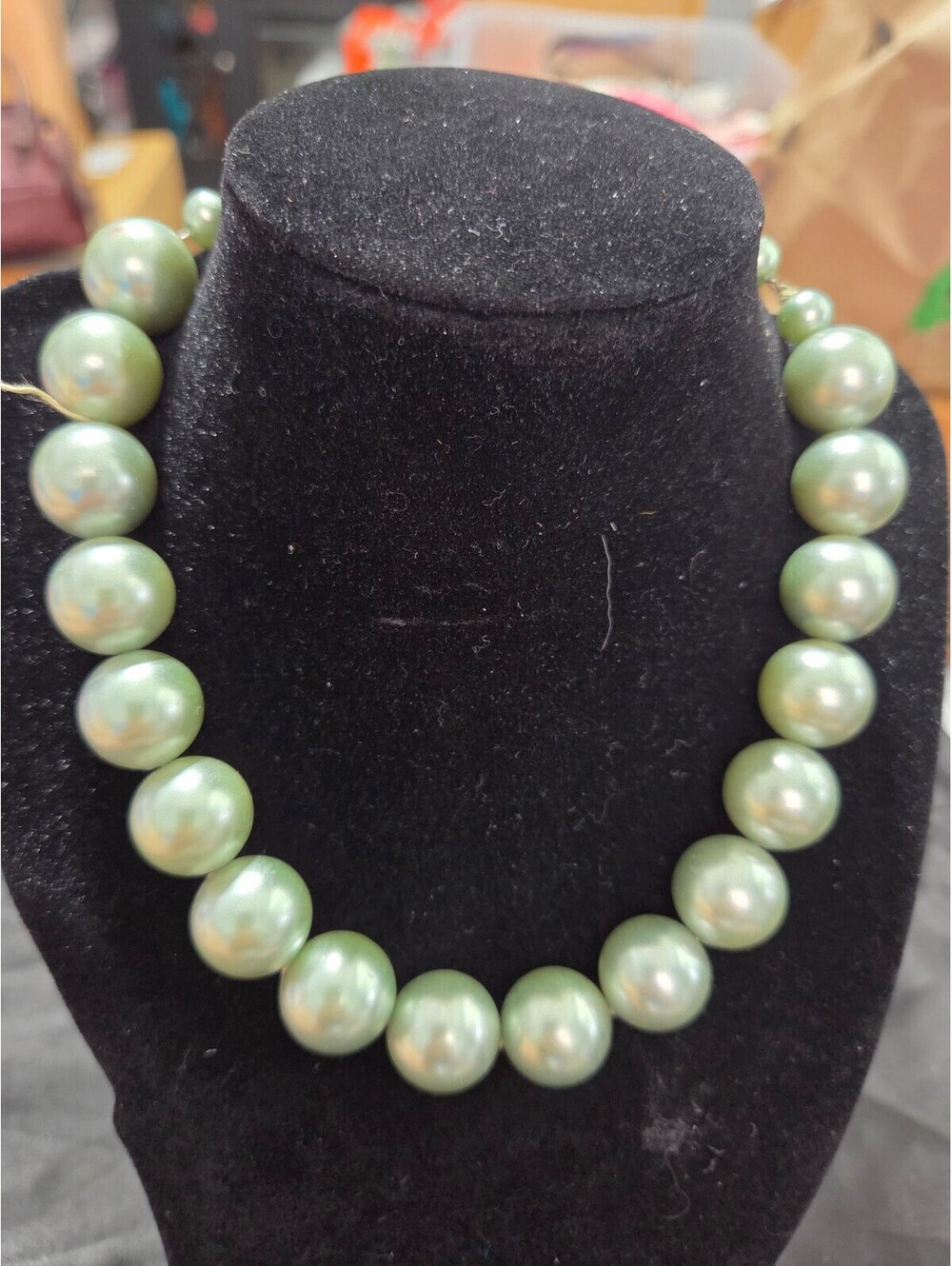 Mint Green Pearl Like Necklace